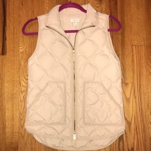 J. Crew Cream Quilted Puffer Vest